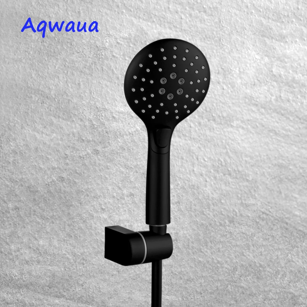 Aqwaua Black Shower Head Handheld Bathroom Sprayer Water Saving Four Function For Bathroom Nozzle Booster Replacement