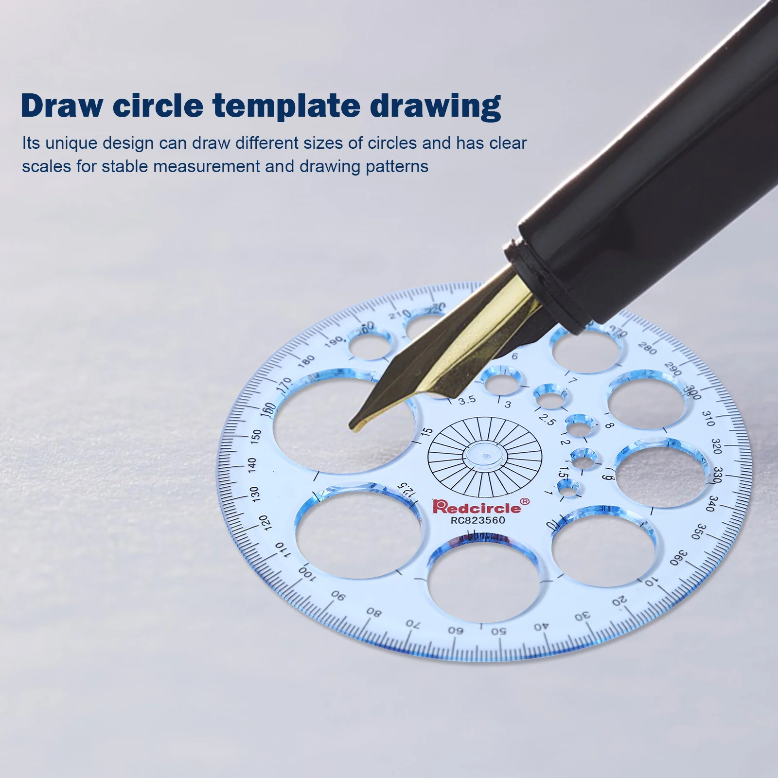 Multifunctional Geometric Template Plastic Measuring Ruler Circles Drawing Shape Stencils for Office School Kit