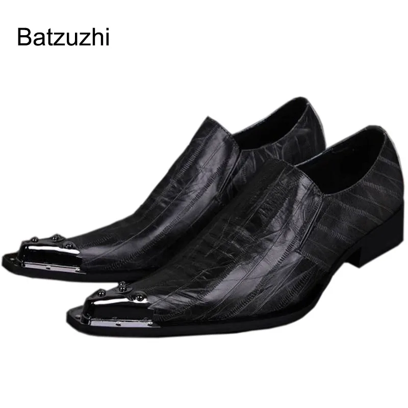 

Batzuzhi Personality Pointed man's leather shoes increased height man's shoes Wedding shoe for Man Dress, EU38-46