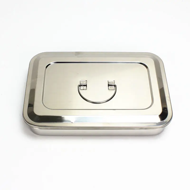 6/8/9/11.5Inch 304 Food Grade Stainless Steel Sterilization Box Medical Tray Sterilization Tool Storage Box Stainless Steel Tray