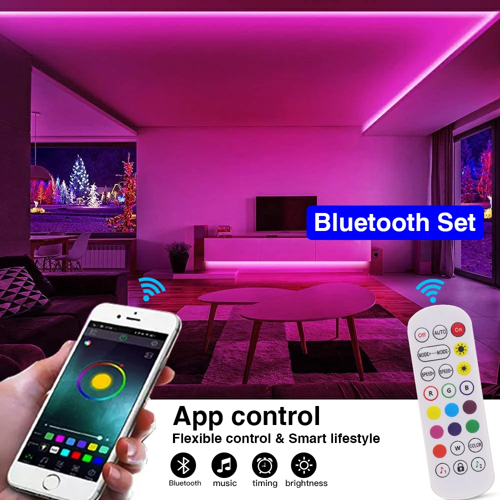 Neon RGB Strip 12V wodoodporna IR WIFI muzyka Bluetooth sterowanie podświetlenie TV strona główna DIY elastyczna dioda LED wstążka