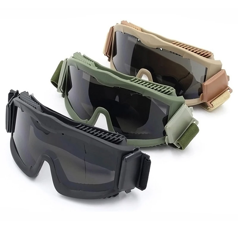 

Airsoft Ballistic Goggles 3 Lens Men Outdoor Sport Tactical Hunting Shooting Glasses Protection Eyewear Anti-Fog