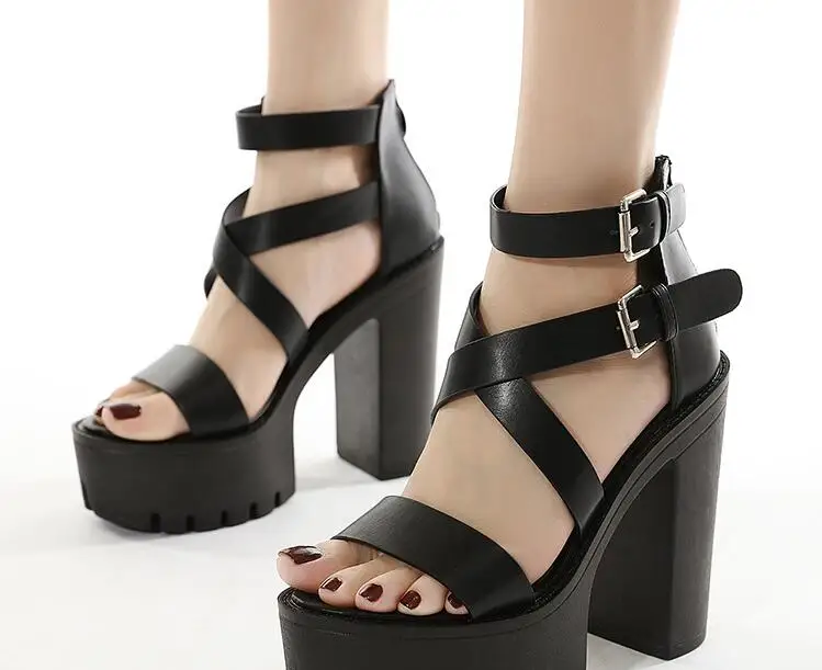 

New Fashion Classic Women Sandals High Heels Shoes Comfortable buckle Fish mouth Head Open Clip-On Strappy Sandals Women Shoes