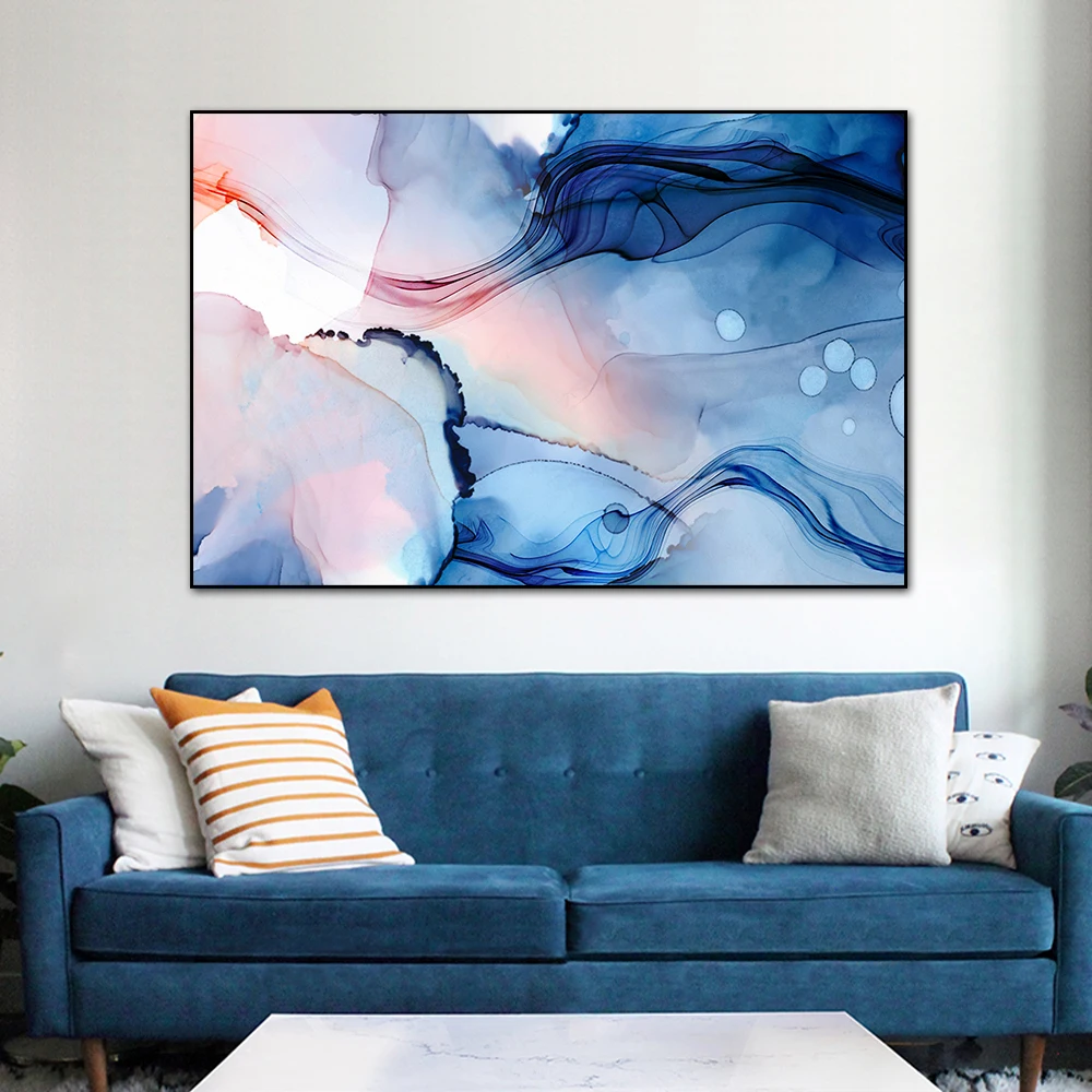 

Wall Pictures Geometric Print Living Room Decor Poster Decorative Marble Abstract Canvas Painting Alcohol Ink Posters And Prints