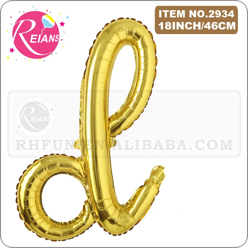 16 inch Gold Happy Birthday letter A-Z balloons Lowercase letters handwriting style letters ballons birthday party decor Globos