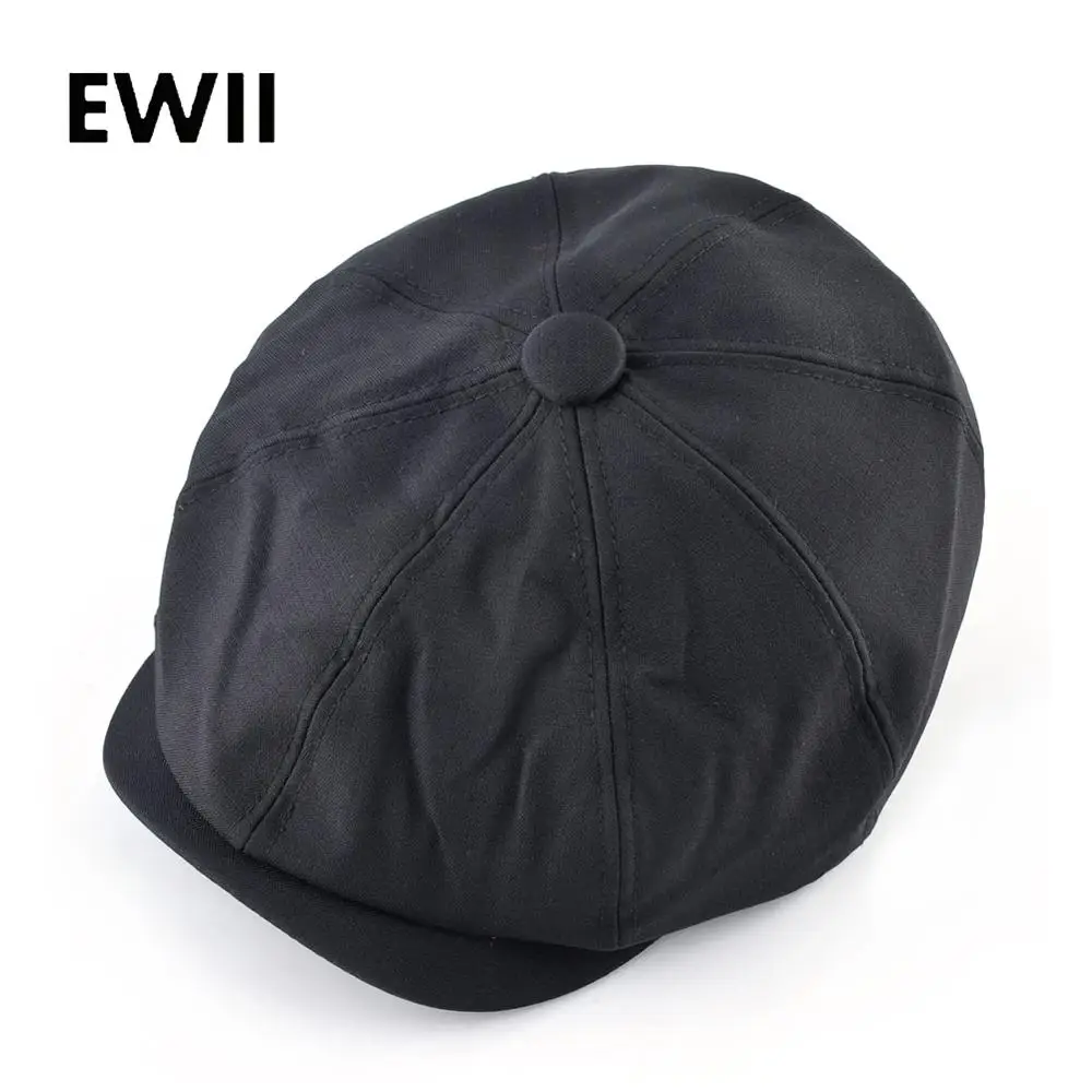 Fashion black newsboy cap for men autumn flat caps women vintage gatsby retro hat men winer octagonal hats beret gorras plana