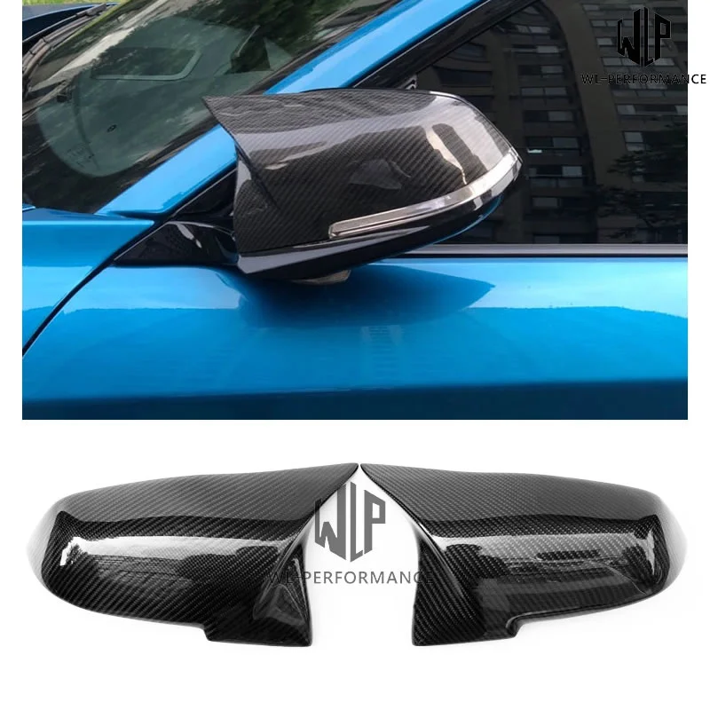 for Bmw Fx F20 F22 F30 F34 F32 F33 F36 Stick-on / Replacement Carbon Fiber Rearview Mirror Cover Horn Style Car Styling 12-up