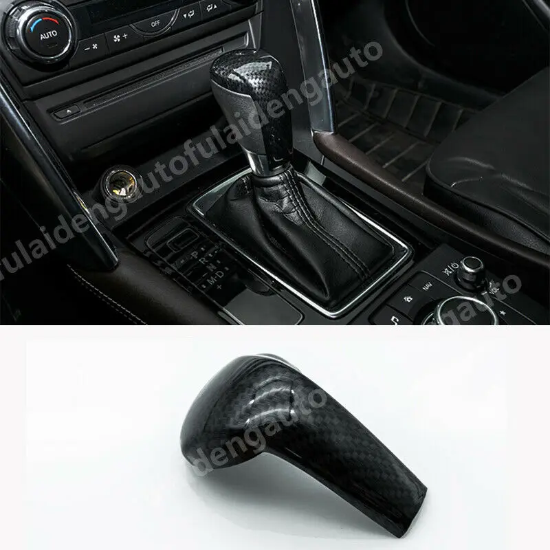 Fits For Mazda 6 Atenza 2019-2021 New ABS Carbon Fiber Look Interior Gear Shift Knob Cover Trim Moulding Styling Accessories 1P