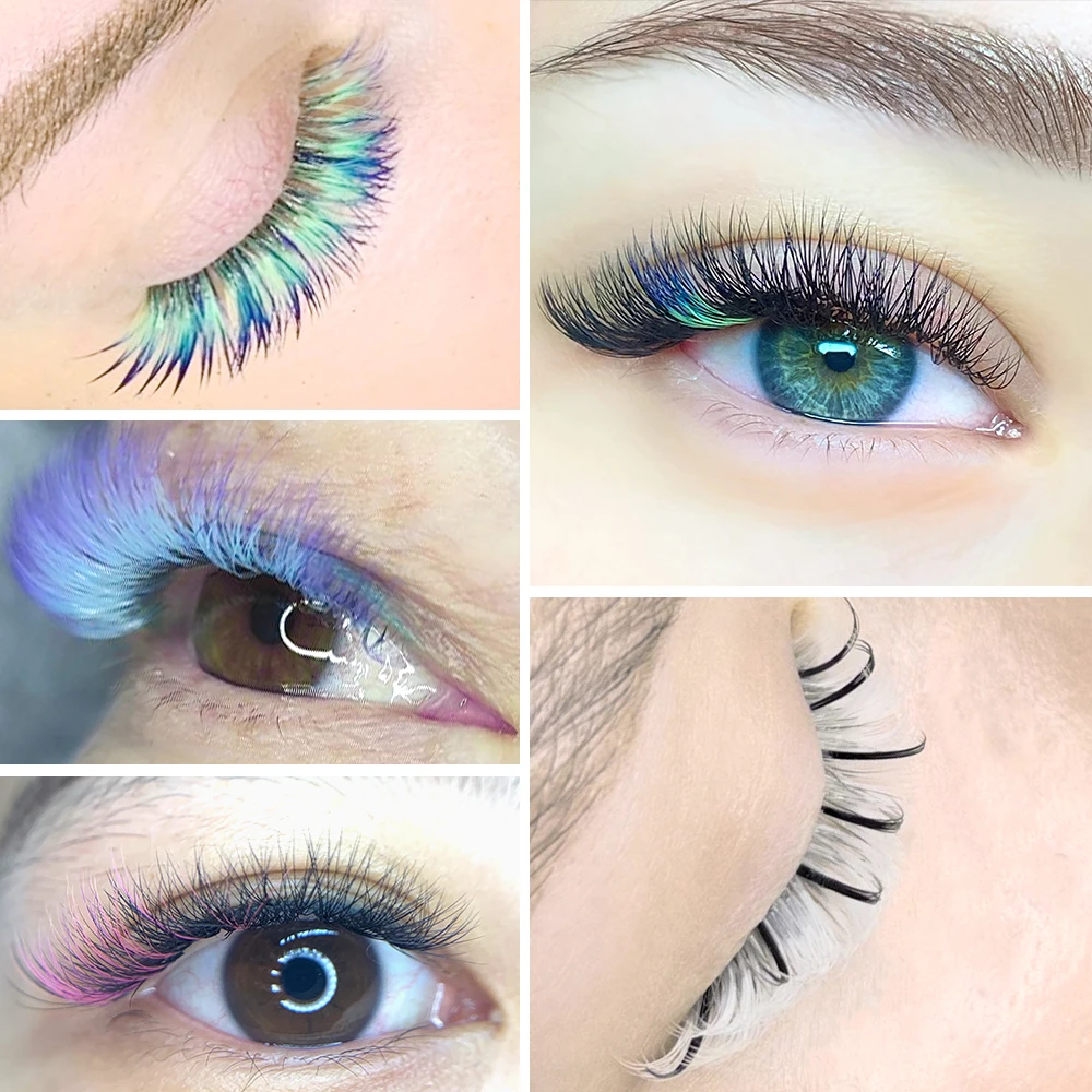 LAGEE Color Ombre Easy Fanning Eyelash Extensions Fast Bloom Volume Eyelashes Pre-bonded Auto Fans Lashes from NAGARAKU