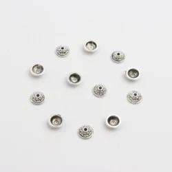 50pcs Antique Gold Sliver Bronze Mix Semicircle With Holes Shape Metal Spacer Beads Cap For Jewelry Making Bracelet Wristband