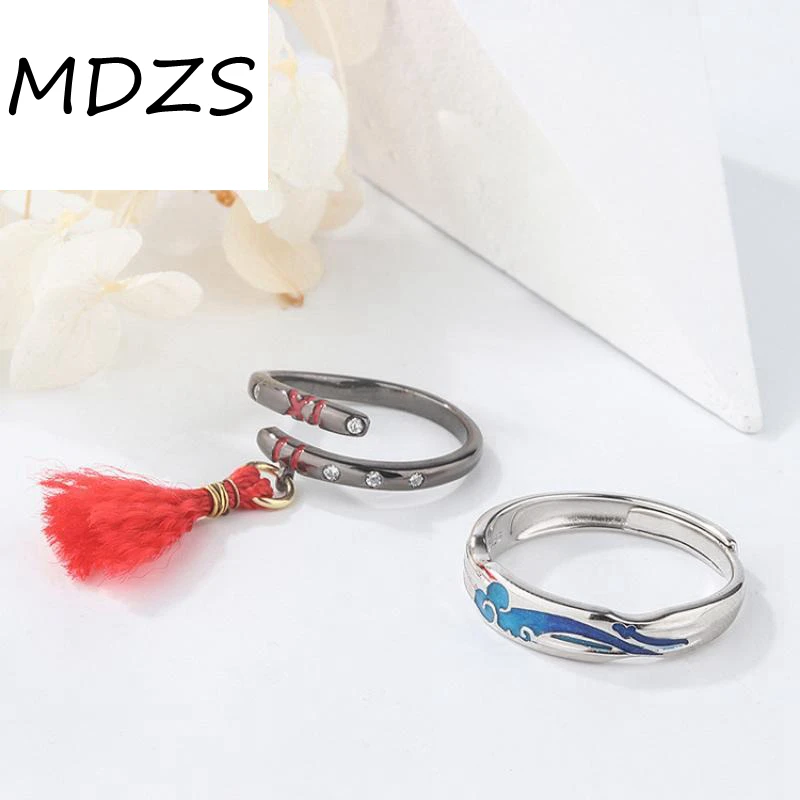 

Ювелирные изделия MDZS из аниме без обмана, Китайская античная анимация, Wei wuxian, аксессуары для косплея Lan wangji S925, серебряное кольцо, подарки для пар