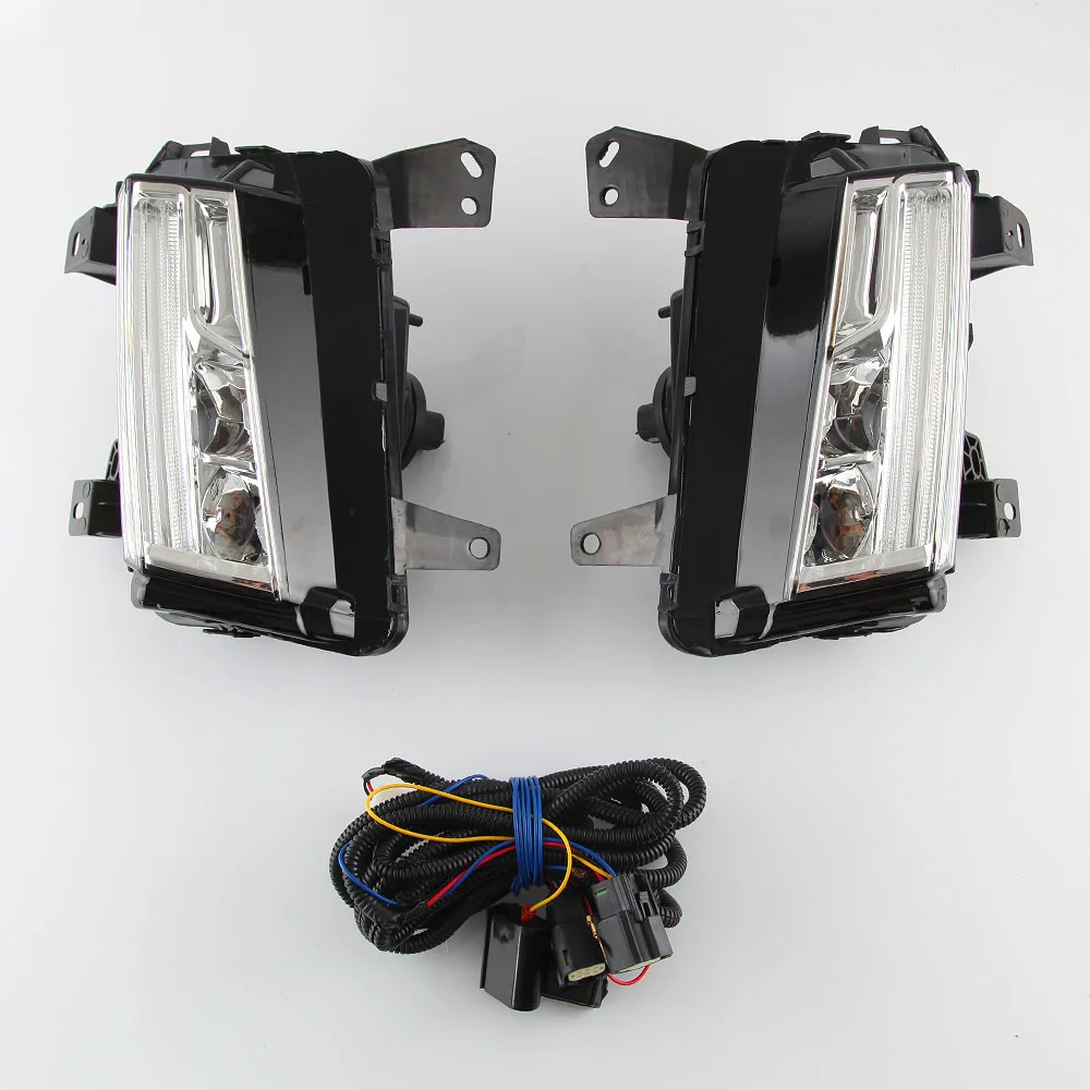 For Cadillac XT5 2016 2017 2018 2020 Dynamic Turn Signal Waterproof Car DRL 12V LED Daytime Running Light Fog Lamp Decoration