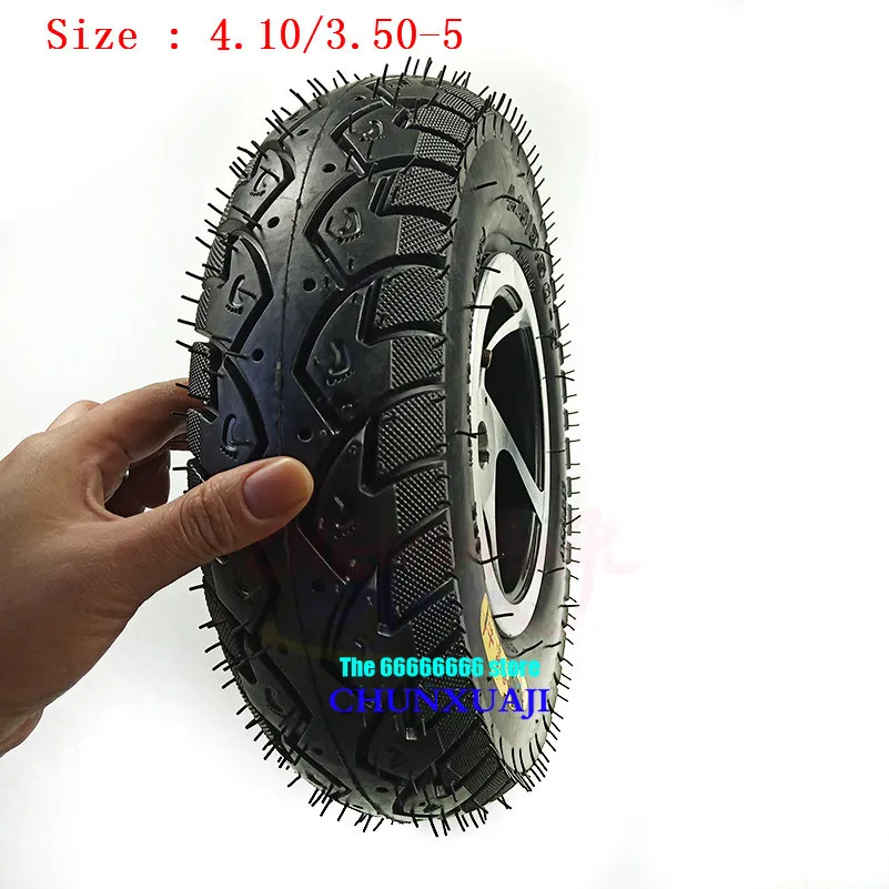 Pneumatic tire 4.10/3.50-5 inner outer tyre with 5 inch alloy wheel hub for ATV Quad Go Kart mini beach car Gas scooter bike