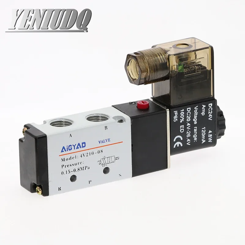 5Way 2 Position Airtac Electric Solenoid Valve 4V210-08 1/4\