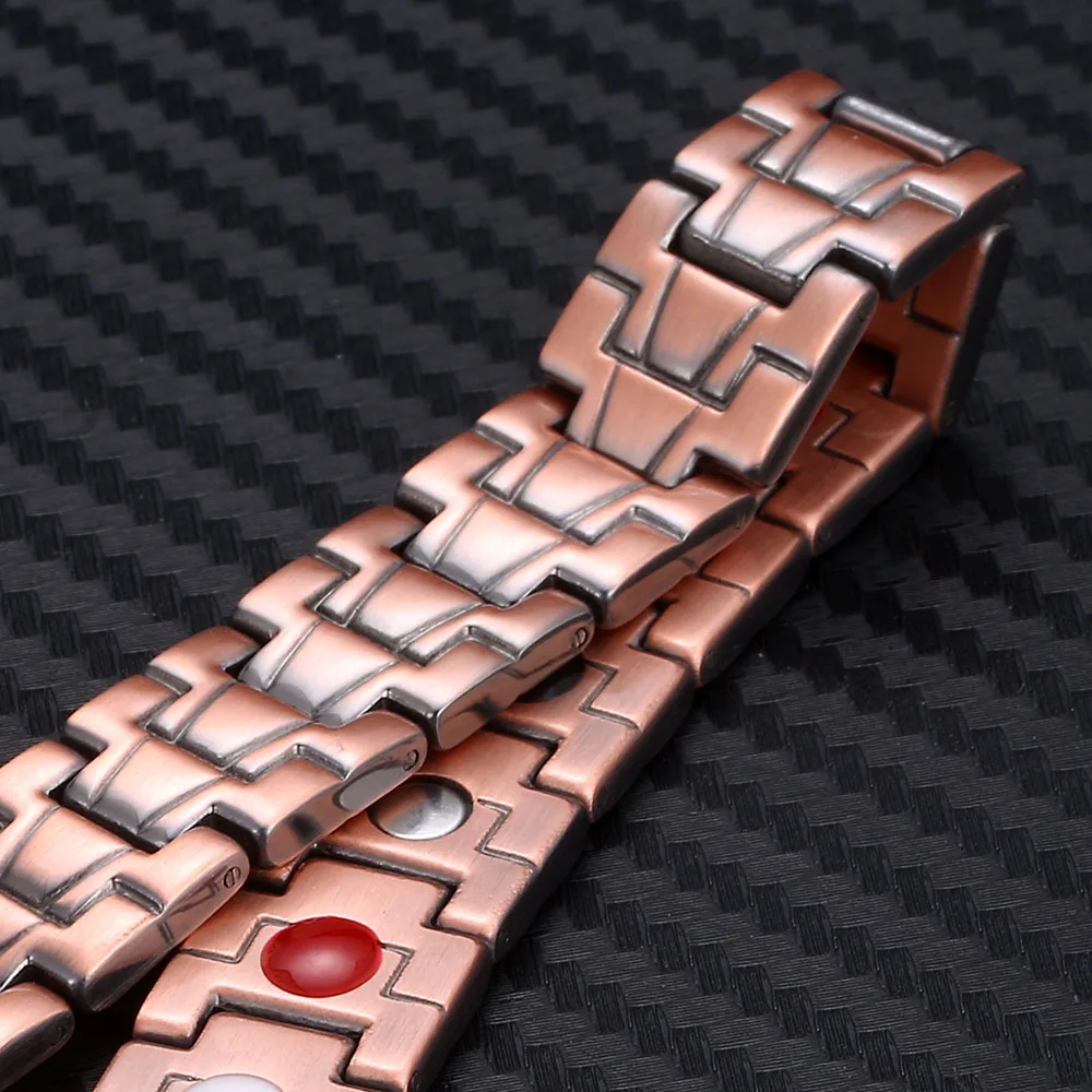 100% Pure Copper Germanium Magnetic Bracelet for Men Therapy Energy Bracelet Health Care Male Jewelry