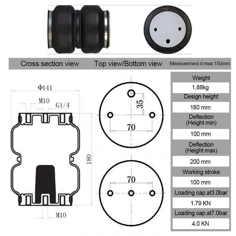 2PCS-Lot Air Bag Springs Suspension 2E6X2 Air Single Port 1/2\