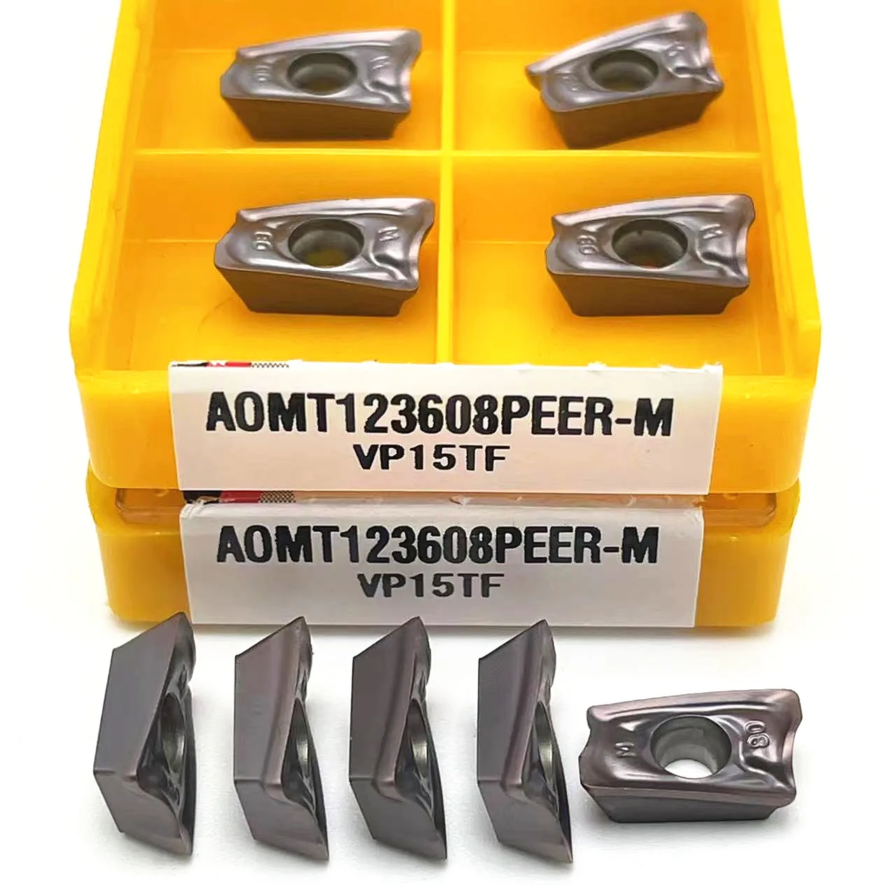 10PCS carbide blade AOMT123608 PEER M VP15TF CNC mechanical milling blade AOMT 123608 CNC machine tool parts cutting lathe tool