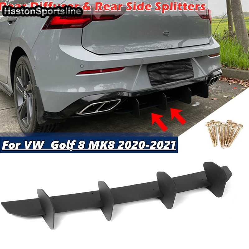 

Golf 8 MK8 Matt Black ABS Rear Diffuser Spoiler Bumper Splitter for Volkswagen VW Golf 8 Standard Car Accessories