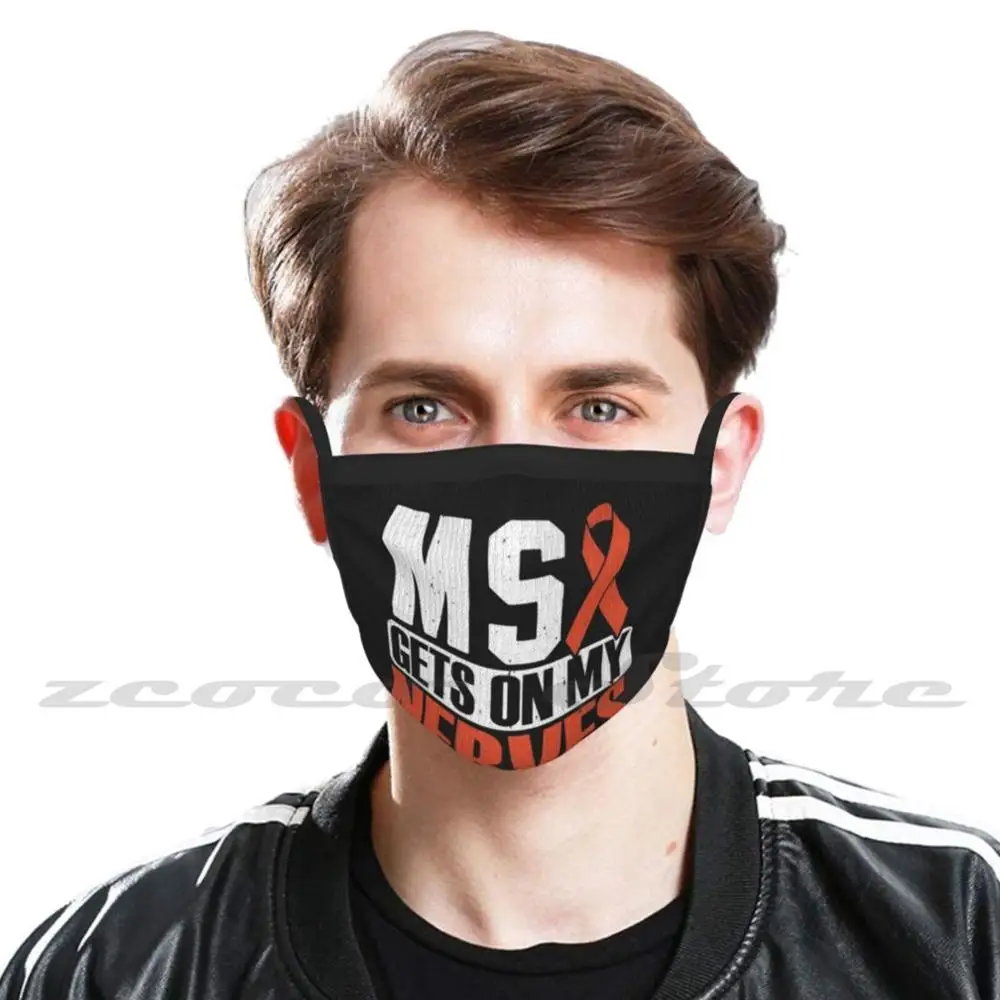 Multiple Sclerosis Awareness Mask Cloth Washable Diy Filter Pm2.5 Adult Kids Multiple Sclerosis Multiple Sclerosis Multiple
