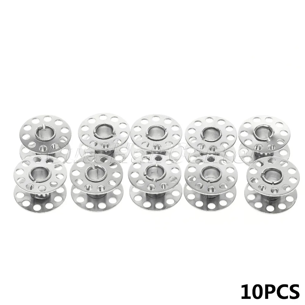 10Pcs/set Bobbins Spool Sewing Machine Craft Tool Stainless Steel Sewing Supplies Bobbins Spool for Brother Janome Singer 2x1cm