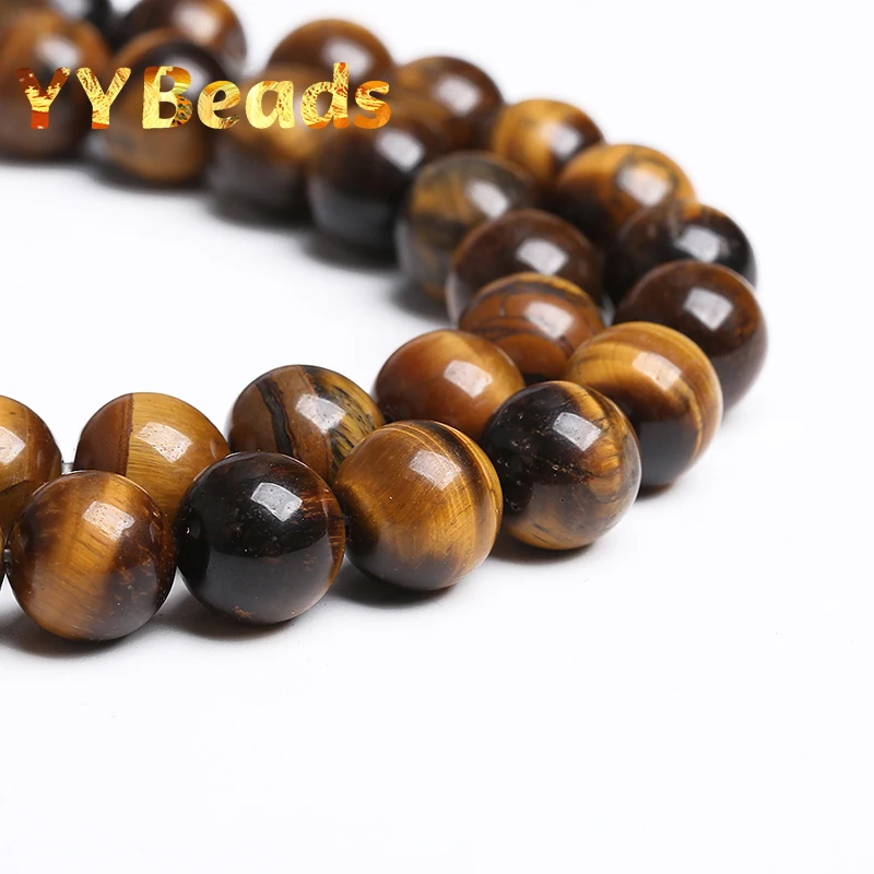 AAAA Natural Stone Yellow Tiger Eye Beads Round Loose Beads For Jewelry Making DIY Bracelets Accessories 15