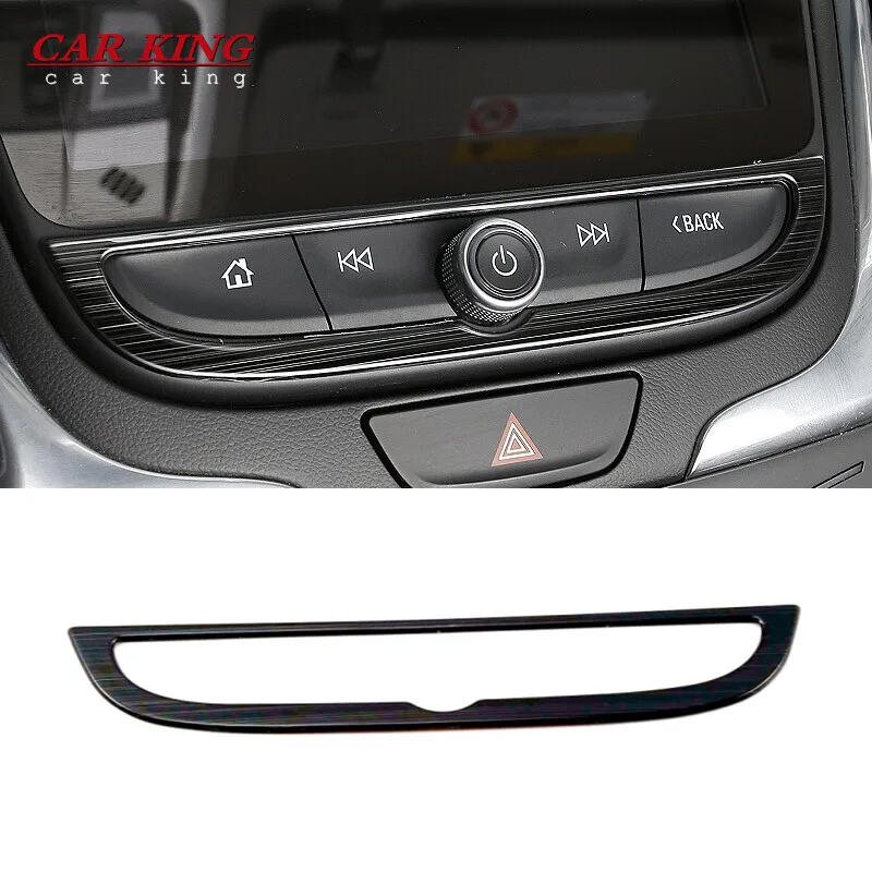 

Car Interior Dashboard Multimedia Panel Cover Trim Silver/Black/Blue Stainless Steel Accessories For Chevrolet Equinox 2017-2020