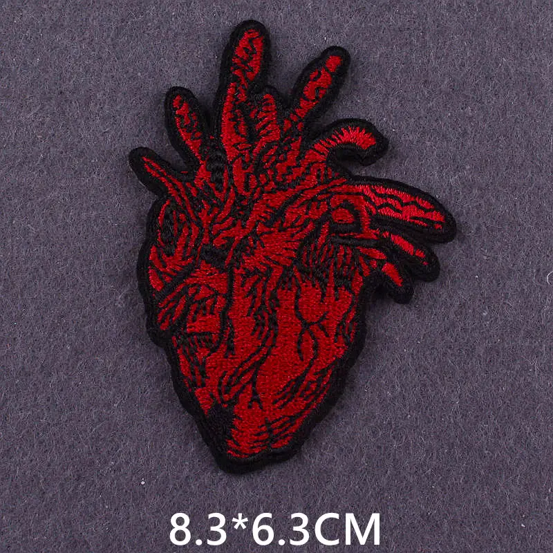 Pulaqi Edelstein-Herz-gestickte Aufnäher für Jacken, Kleidung, Aufkleber, Abzeichen, rotes Herz, Hippie-Streifen, Applikation, Aufnäher zum Aufbügeln – Detail 32