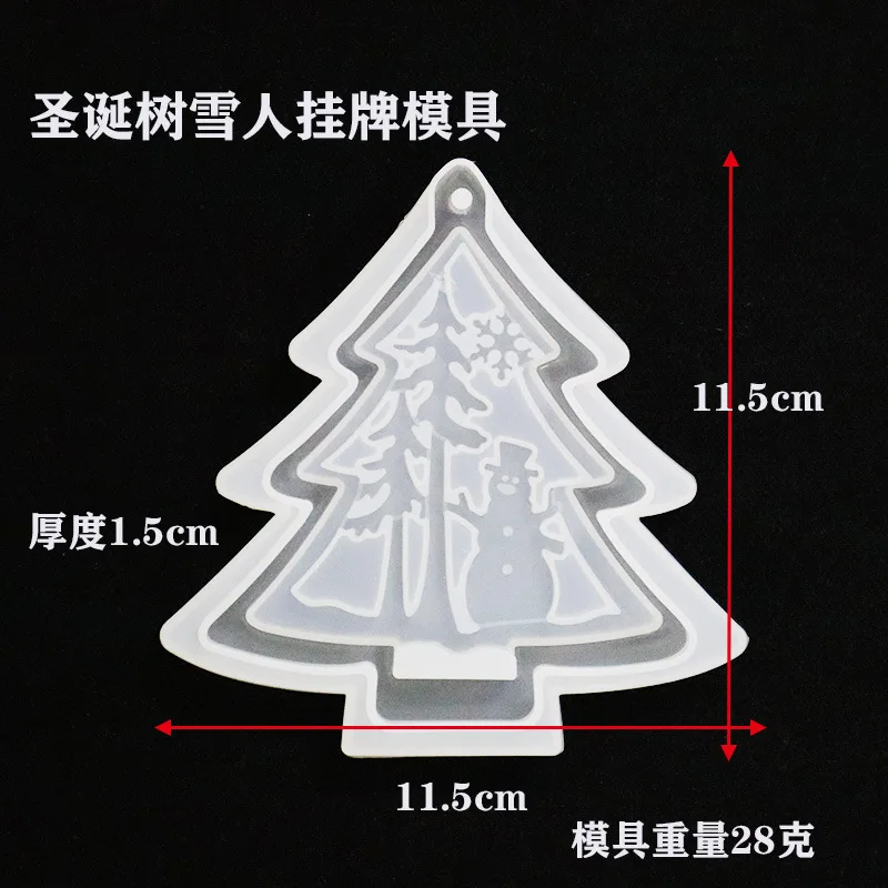 Molde de silicona con forma de espejo para decoración de árbol de Navidad, joyería colgante, adornos de resina epoxi de cristal, DIY