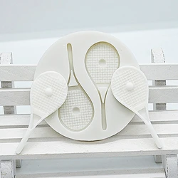 Luyou DIY Tennis Rackets And Balls Silicone Cake Molds Fondant Cake Decorating Tools Kitchen Accessories Resin Molds FM1292