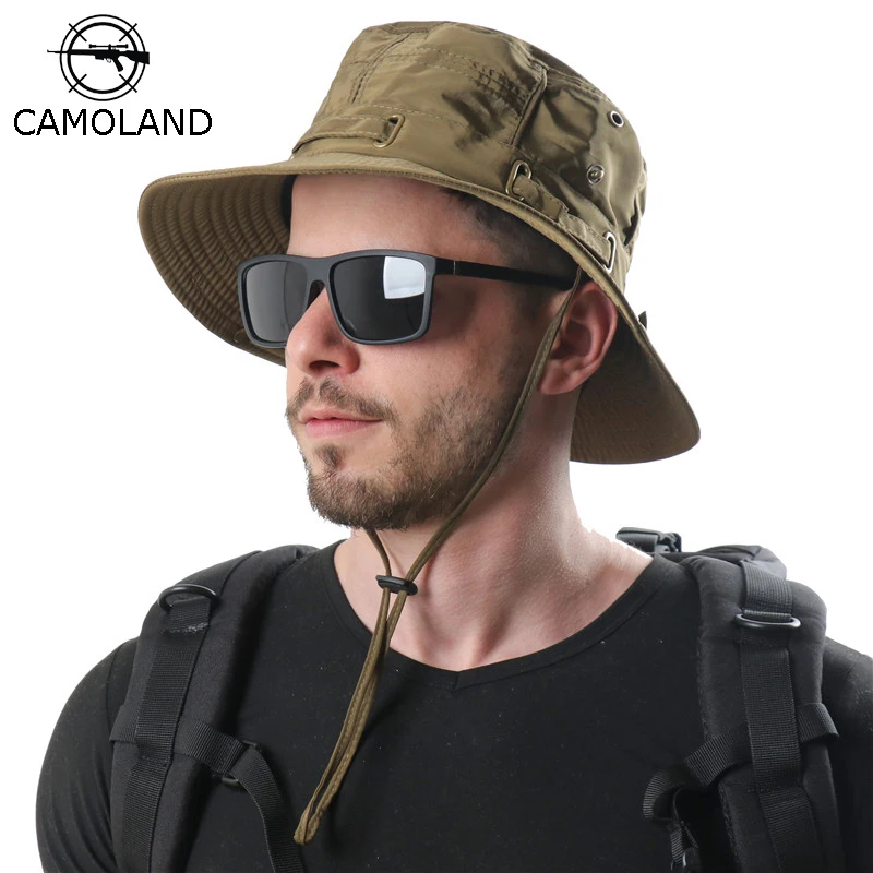 UPF 50+ Beach Cap Bucket Hat Men Women Boonie Hat Summer UV Protection Military Army Hiking Tactical Outdoor Sun Hat Fishing