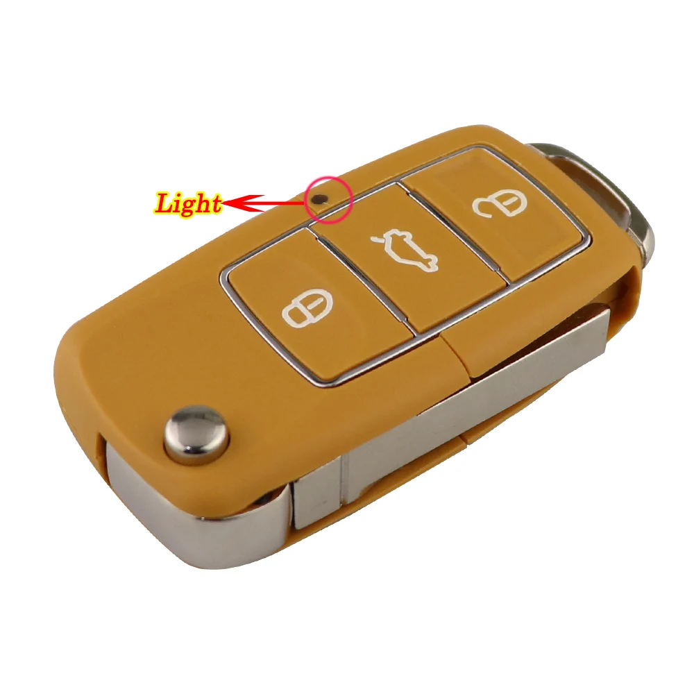 YIQIXIN Flip Car Key Shell For VW Jetta Golf Passat Beetle Polo Bora Volkswagen 3 Buttons Folding Remote Case Replacement Cover