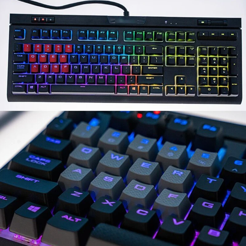 13pcs ABS Backlit Keycap Texture Non-slip Cover for Gaming Mechanical Keyboard