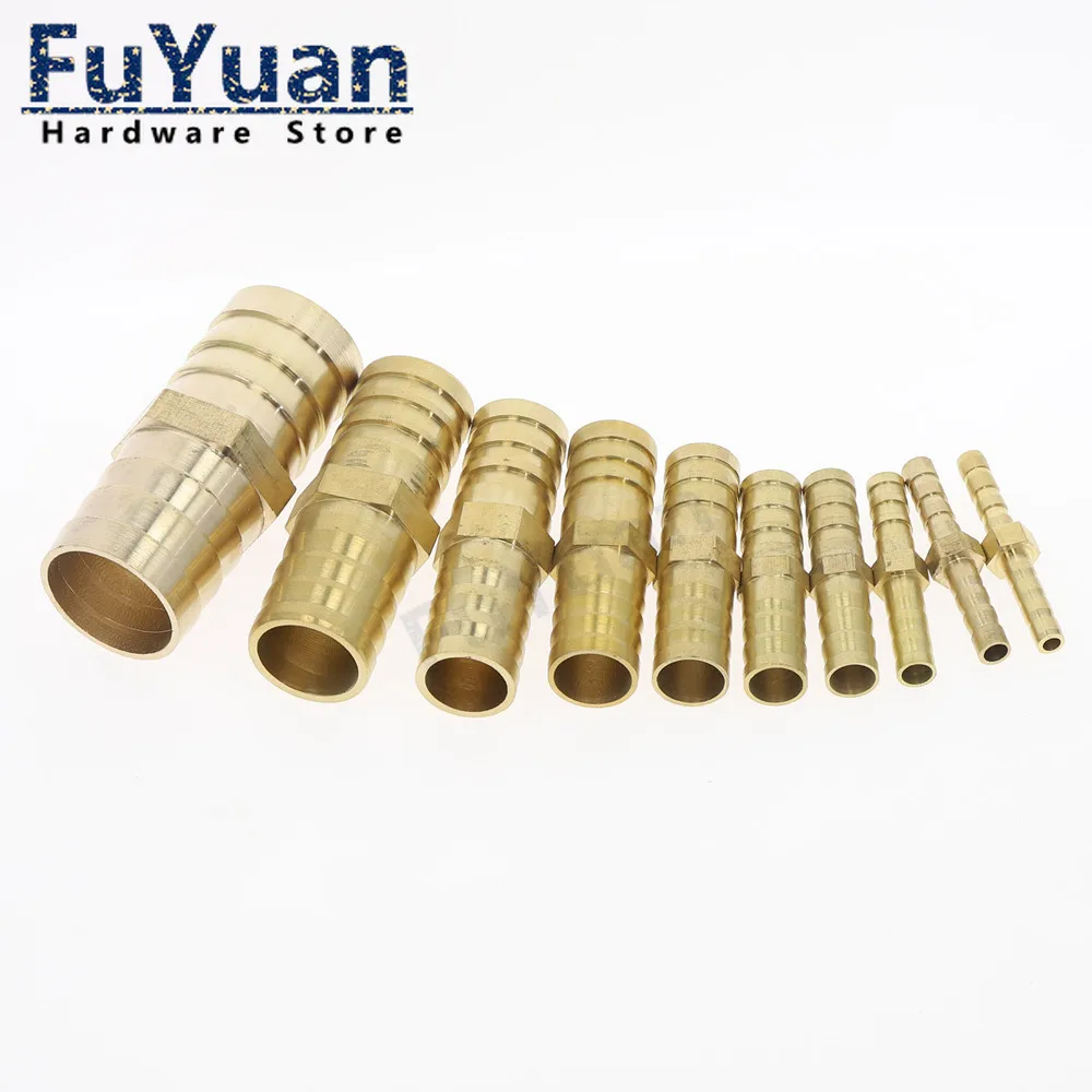 Brass Straight Hose Pipe Fitting Equal Barb 4mm 6mm 8mm 10mm 12mm 14mm 19mm Gas Copper Barbed Coupler Connector Adapter