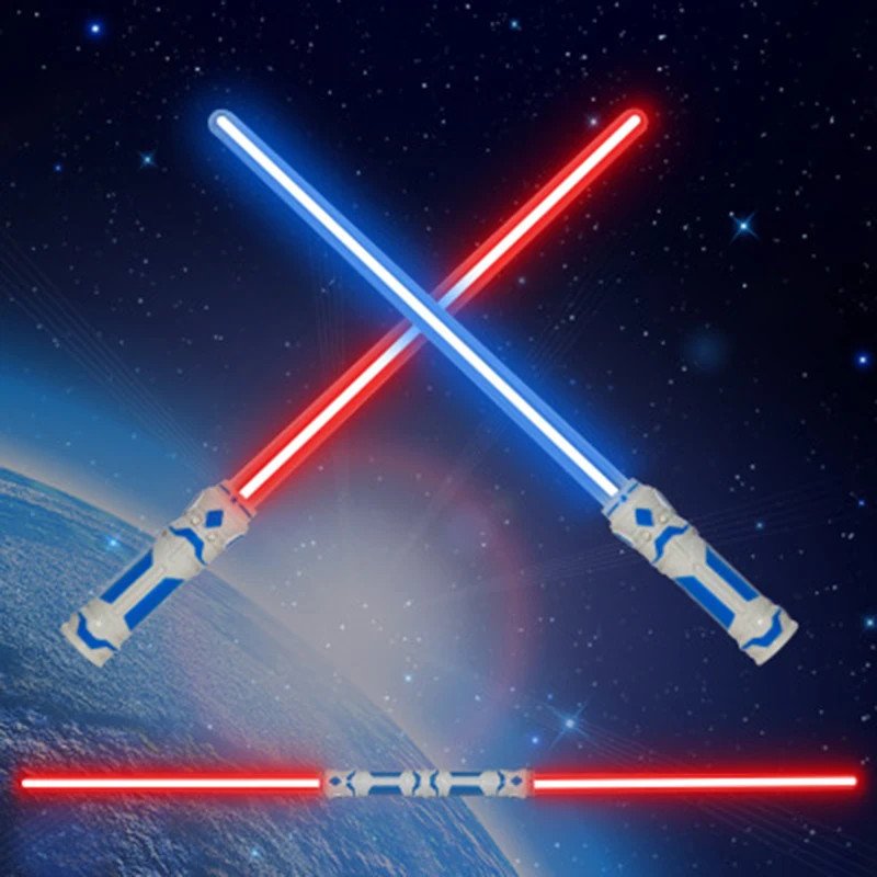 

2PCS Flashing Laser Lightsaber Boys Girls Double Sword Laser Light saber Kpop Light Stick Sound Light Cosplay Toys