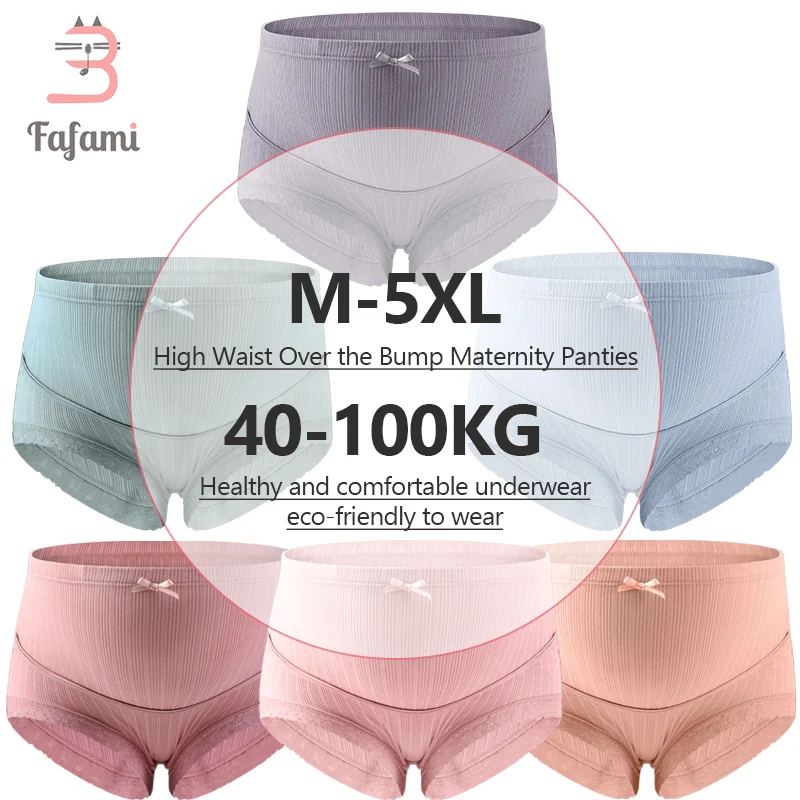 High Waist Cotton Panties for pregnant Women Over Bump Maternity Underwear Pregnancy Shorts Pants With Adjustable Elastic Band