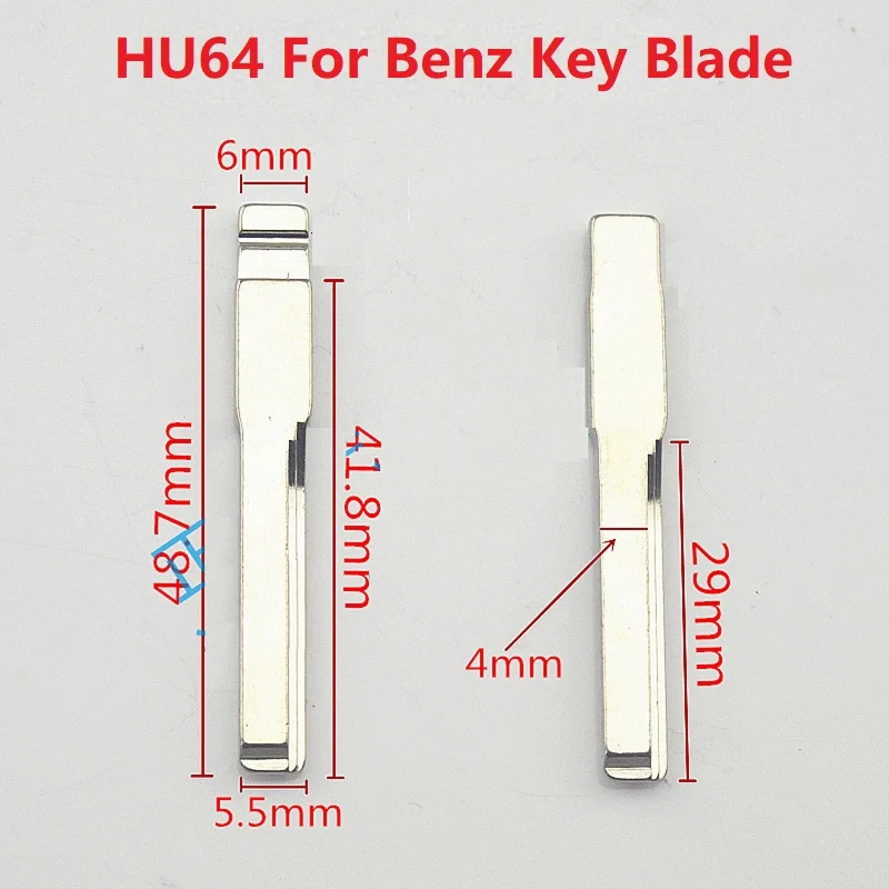 1PC Replacement No.20 Metal Key Blade Blank For Mercedes Benz C E Card Series Car Remote Flip Folding Uncut HU64 Key Blade