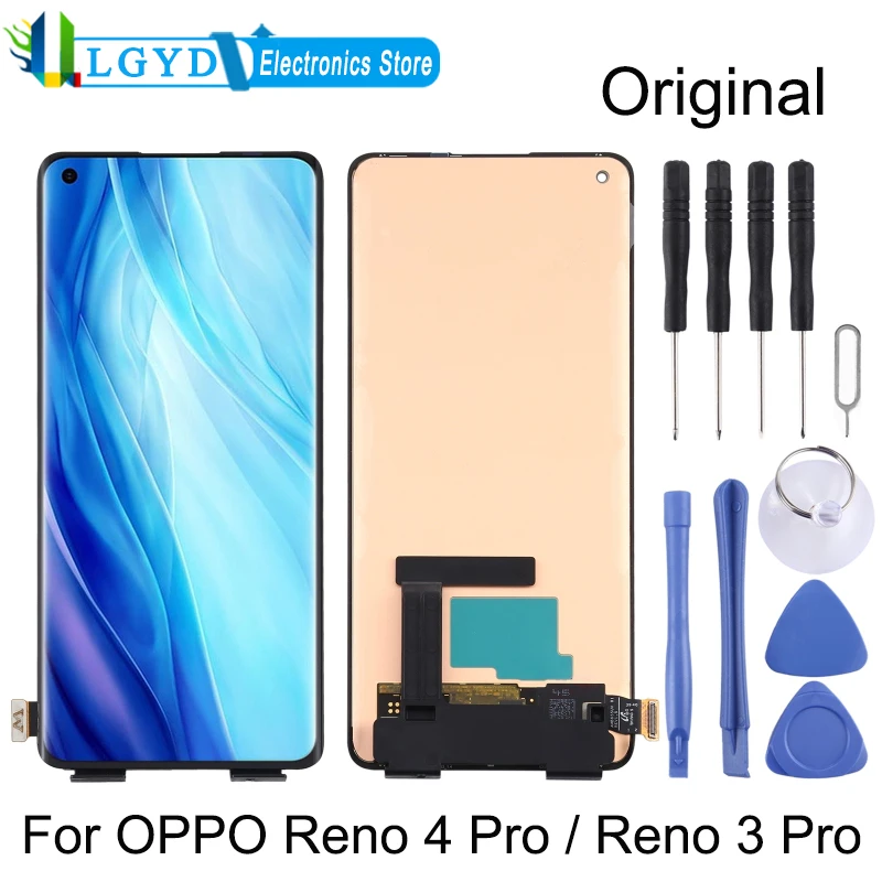 

Original AMOLED Material LCD Screen and Digitizer Full Assembly for OPPO Reno 3 Pro / OPPO Reno 4 Pro