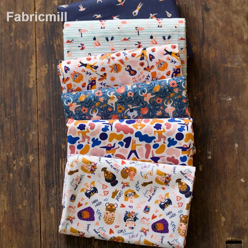 New Digital Printing Cotton for Sewing Patchwork BJD Baby Clothes DIY Handmade Illustration Character Fabric