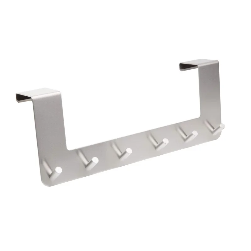 Over The Door Hooks Rack for Hanging Coat/Hat/Robe/Towel,Heavy Duty Stainless Steel Door Mount Rack Holder 6 Hooks,Door Hanger