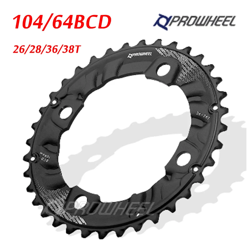 

Звезда с двойной звездой PROWHEEL MTB, 64/104BCD, 2*10/11 скоростей, кольцо цепи велосипеда 26T 28T 36T 38T, Звездочка для горного велосипеда, шатун