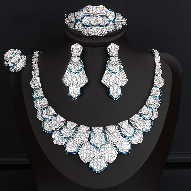 Tirim Shell Jewelry Set for Woman Accessories Luxury Bridal Necklace Sets Cubic Zirconia Wedding Nigeria Dubai Hyperbole jewelry