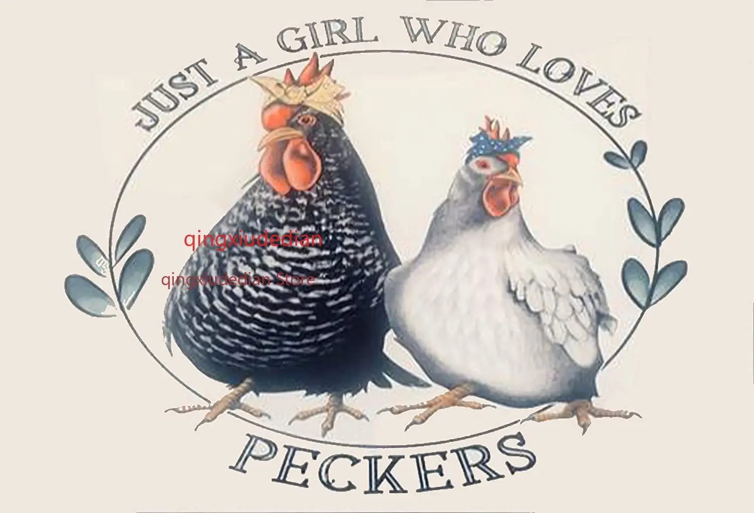 ZMKDLL Funny Tin Sign Just a Girl Who Loves Peckers Chicken Coop Decor Funny Gift Metal Sign Outdoor Indoor Wall Panel