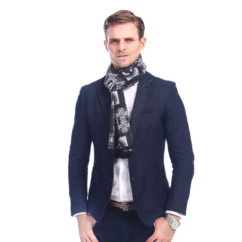 

Letter Male Scarf Men Luxury Brand Winter silk and viscose Bandanna Spring Autumn Scarves for Men A3A18893