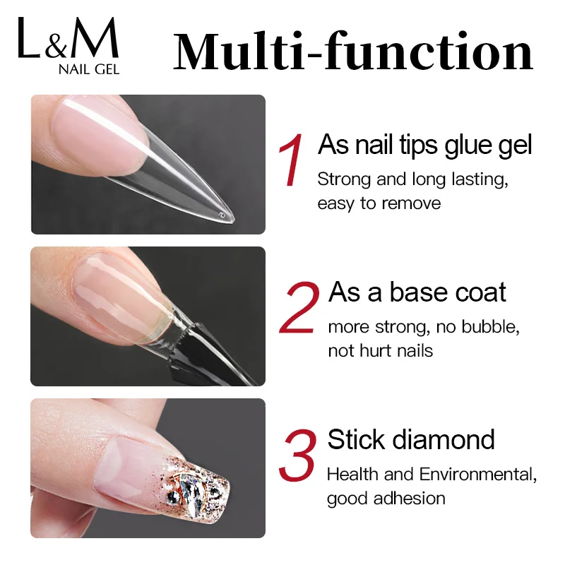 L & M 15Ml Basis En Top Coat Voor Gel Polish Semi-Permanente Vernis Rubber Top Coat Y Base Gellac Uv Led Permanente Emaille Lak