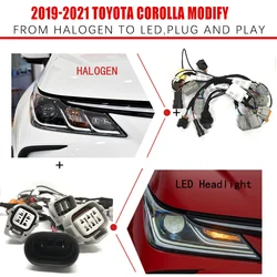 Czmod-車のヘッドライト用ワイヤー,特別な配線アダプター,ハーネスケーブル,2019-2021 toyot-a Corolla用,LED付き