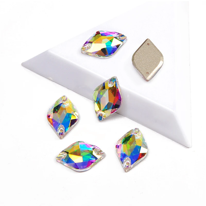 YANRUO 3211 Lemon AB Flache Rückseite zum Aufnähen Glas Strass Bastelsteine Nähkristalle für Handarbeiten – Detail 4