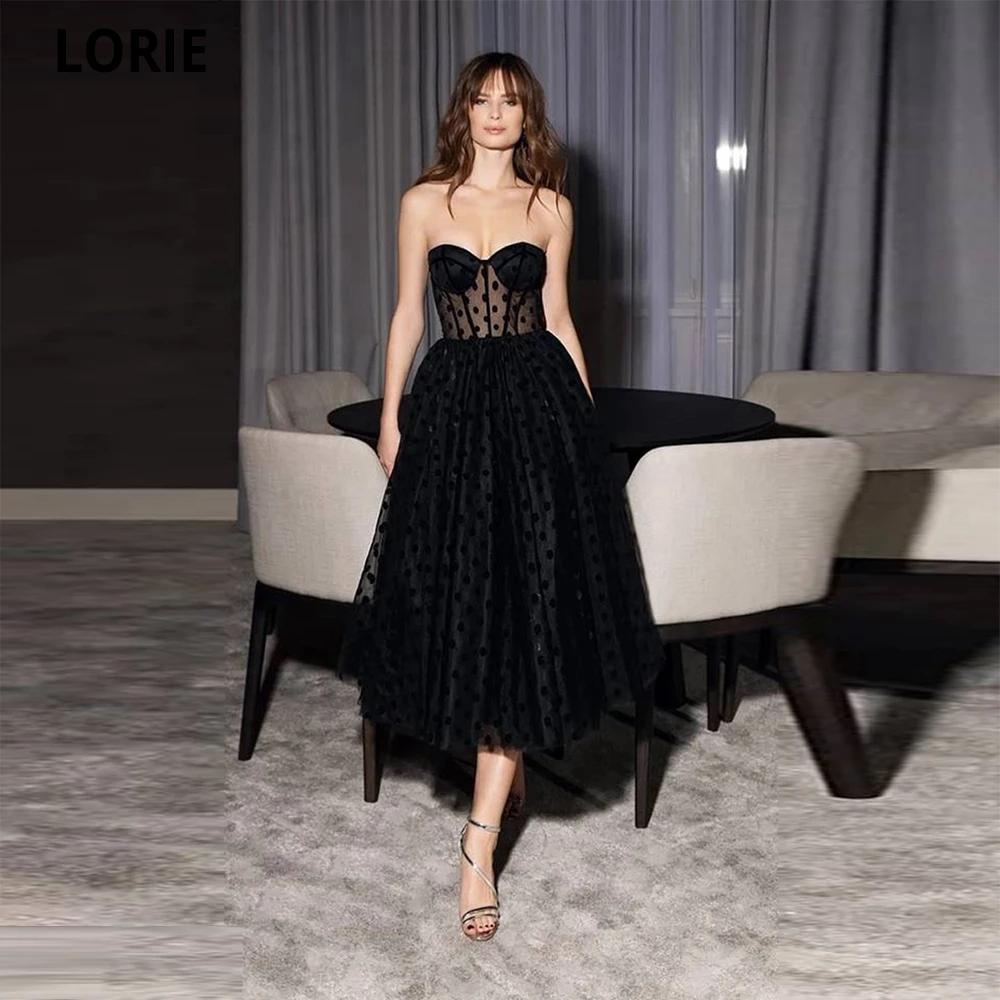 Lorie Mode Schatz A-Linie Tüll Abendkleider Polka Dot Party Ballkleider Vestidos de Noche Plus Size angepasst