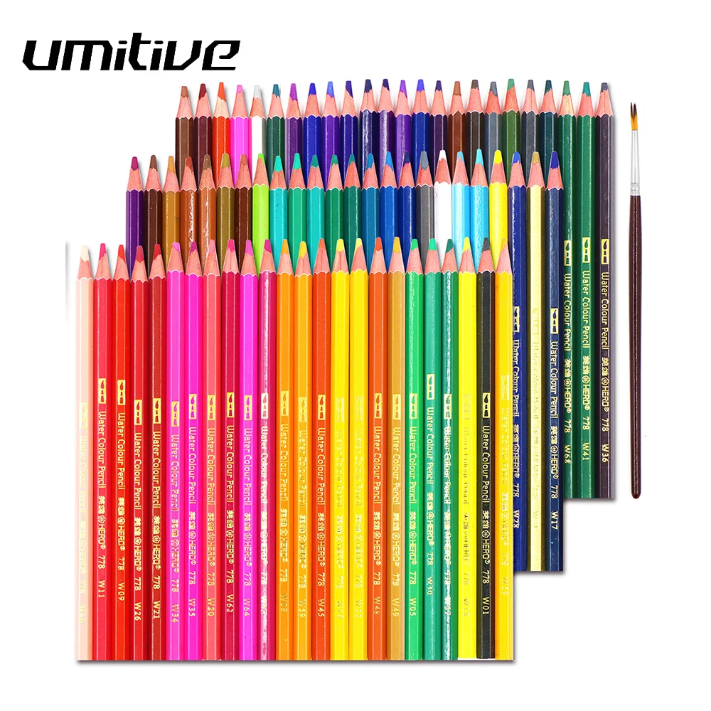 

Umitive 72 Colors Nature Wood Hexagon Water Soluble Color Pencil Set For Art Drawing Sketch Stationery School Office Supplies