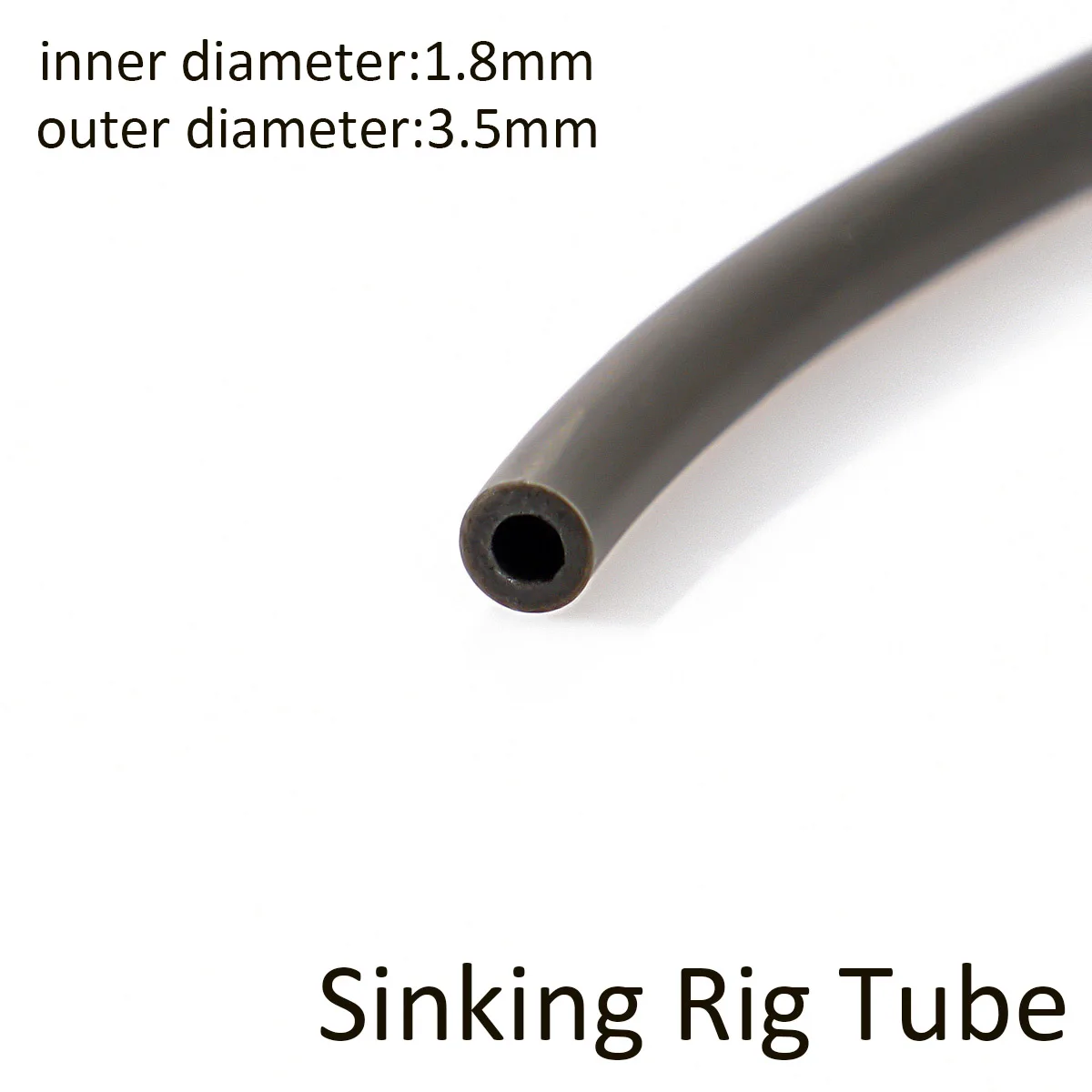 New 4m or 8m Single 2m Sinking Rig Tube Without Tungsten Diameter 1.8-3.5mm Dark Grey Anti Tangle Tubing Carp Fishing Tackle