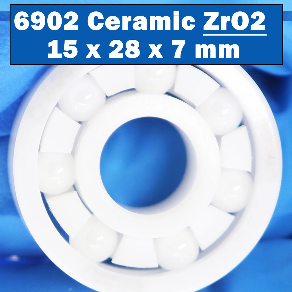 

6902 Full Ceramic Bearing ( 1 PC ) 15*28*7 mm ZrO2 Material 6902CE All Zirconia Ceramic 6902 Ball Bearings